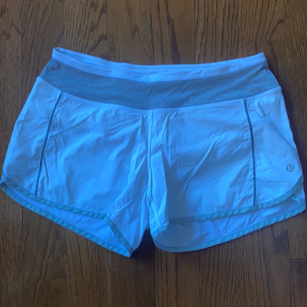 Lululemon white shorts with grey border